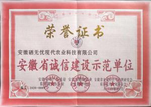 安徽省誠信建設(shè)示范單位